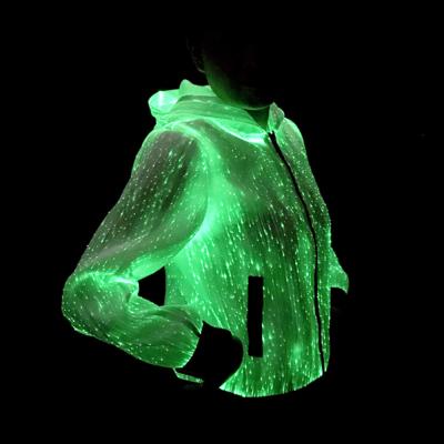 China Hoodie With Led Face Mask LED Light Hoodie Fiber Cloth Light Jacket Custom Made Hoodies For Women for sale