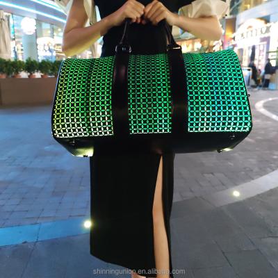 China Fashion LED Mixed Fiber Optic Fabric Light Up Tote Bags For Women for sale