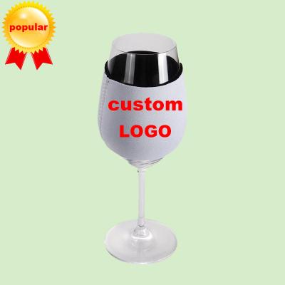 China Waterproof Free Sample Custom Printed Logo Red Wine Glass Can Cooler Neoprene Bags Sublimation White Insulated Sleeve Set Rack Covers for sale