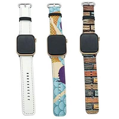 China White Leather Smart Fashion Bands Watch Bands Sublimation PU Leather Watch Strap for sale