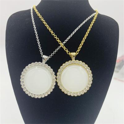 China Custom Hiphop 2021 Cubic Zircon Sublimation Made Photo Lockets Necklace With Tennis Rope Chains Gifts Picture Necklace Pendant for sale