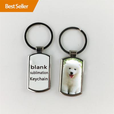 China 2021 wholesale metal design logo design logo keychain custom key chain high quality white smooth sublimation mute key chain gift for sale