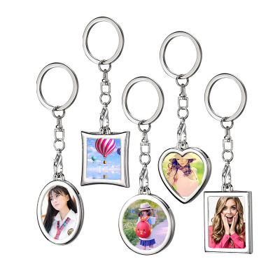 China High Quality New Vintage Baby Birth Date Style Keychain Key Chain Stainless Steel Sublimation Photo Free Engraving Stainless Steel Keychain for sale