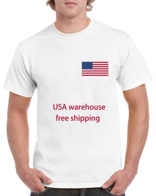 China Anti-Wrinkle USA Warehouse Free Shipping Bulk Mens Women's White T-Shirts Sublimation Custom 100% Polyester Printing With Logo T-Shirt for sale