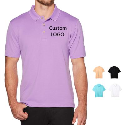 China Bead Cotton Lapel Short Sleeve Polo Shirt Embroidered Mens T-shirt uniforms Custom Your Company Logo High Quality Anti-wrinkle for sale