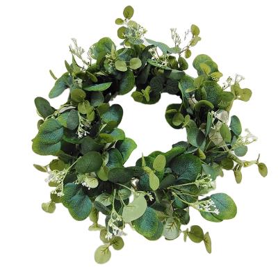 China Spring Environmental Front Entrance Wreath Farmhouse Wedding Decoration Wall Backdrop Greenery Eucalyptus Hanging Garland for sale