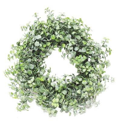 China Summer Window Hanging Decor Main Entrance Wedding Backdrop Environmental Green Leaves Artificial Leaf Wreath In Good Condition for sale