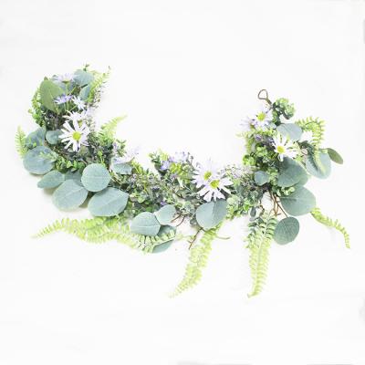 China Greenery Artificial Flower Garland Luxury Wedding Flower Decoration Realistic Looking Hanging Artificial Plant For Wall for sale