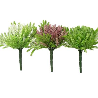 China Plastic Bush Artificial Foliage For Flower Arranging Small Bush Green Plants Greenery Plastic Artificia for sale