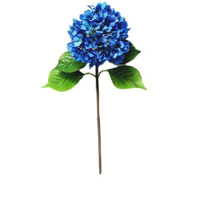 China Flower environmental artificial decorative flower with more color long stem single stem silk hydrangea artificial flowers hydrangea for sale