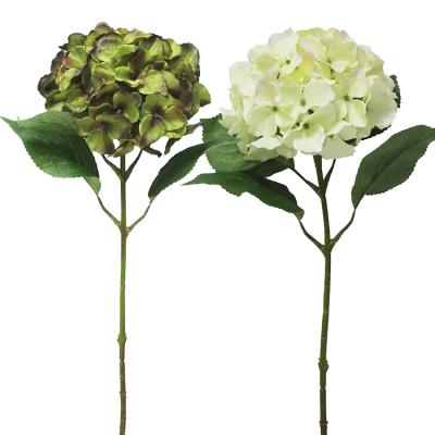 China Enviromenatl Supla Appear Realistic Oakleaf Multi Realistic Hydrangea Macrophylla Color Customization Hydrangea Flower Artificial Stick for sale