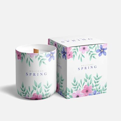 China Custom Design Round Cardboard Candle Foldable Paper Box Recyclable With Logo for sale