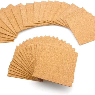 China Viable DIY Coasters, Cork Board Squares Tiles Mini Wall Cork Board With Strong Adhesive Backed Square Round for sale