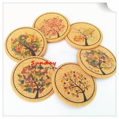 China Sustainable Drink Cork Multi Color Customized Place Mats And Colored Round Cork Square Cup Coaster Tripod for sale