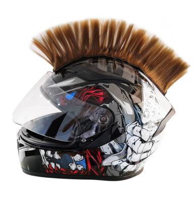 China Synthetic Mohawk Wigs Costume Party Mohawk Decoration Helmets Costume Synthetic Hair Colored Silk Wig For Bicycle Motorcycle Ski Helmet for sale