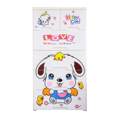 China Baby Drawer Cabinet Drawer Closet Cartoon Cabinet Kids Modern Plastic Drawer Cabinet for sale