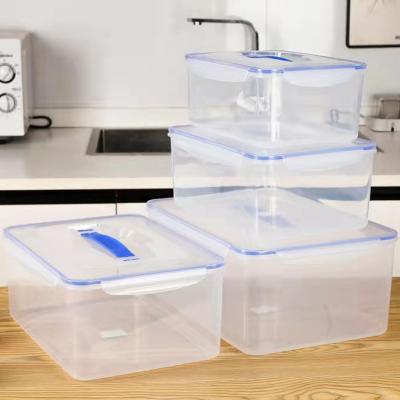 China Modern Kitchen Tableware Crisper Storage Box PP Material Food Grade Airtight Organizer With 4 Buckles for sale