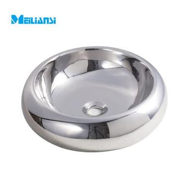 Китай Modern High Quality Countertop Art Ceramic Lavabo Porcelain Bathroom Sink Gold Basins Round Shape продается