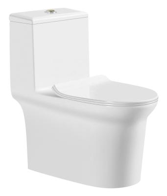 China Modern Double Strap 300mm Oval Sanitary One Piece Inodoro Siphonic Siphon Ware Flush Toilet zu verkaufen