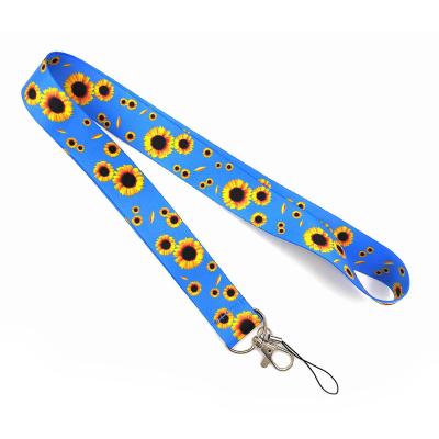 China Durable Polyester Material Sublimated Keycord Flower Lanyard Custom Logo Printing for sale