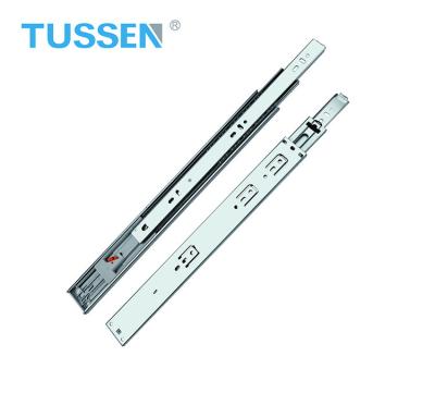 China Modern 45mm Width Full Tussen Extension 3 Fold Push To Open Drawer Slide Push Drawer Open Channel for sale