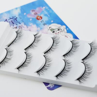 China Natural Dellya 5 Pairs Wholesale Soft Luxury Natural False 3D Mink Synthetic Eyelashes With Custom Packaging Box for sale