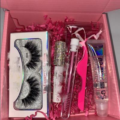 China Long box natural faux mink fur strip eyelashes seller customized vegan 3d 5d clear strip private label volume for sale