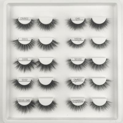 China Long Natural 3d Hair Clear Strip Eyelashes 3 Pairs Set Mink Eyelashes 27mm Mink Eyelash Strips for sale