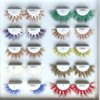 China 2020 Natural New Style Colored Mink Lashes Colored Eyelashes Color Lashes With Custom Lashes Boxes for sale