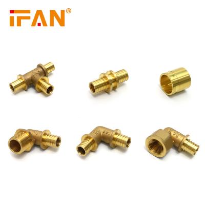 China Ifan Easily Assembled Wholesale Factory Price Sliding Female Elbow Brass Pipe Fitting Fit For PEX Pipe for sale