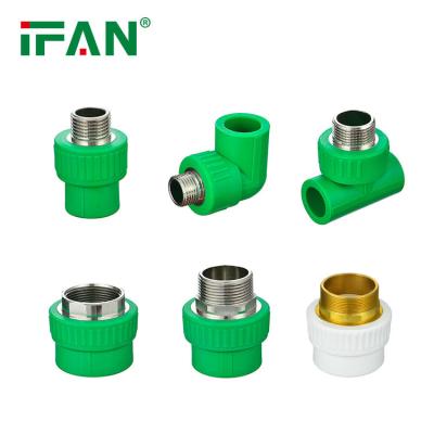 China IFAN UAE Dubai Quality Plastic Conduit Elbow Copper PPR Male Female Pipe Fitting Easily Assembled for sale