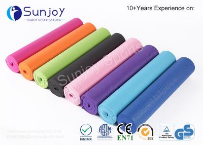 China Sunjoy Personalized 6mm PVC Foam yoga mat Thick Printed Custom logo Eco Friendly PVC Pilates Yoga Mat With carry strap for sale