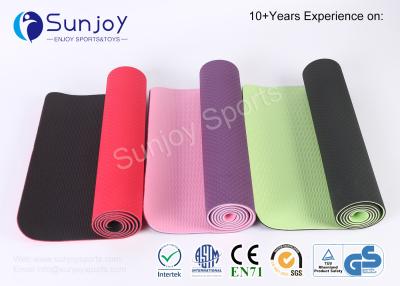 China Sunjoy  TPE Foam Yoga Mat for Gym Eco-Friendly Exercise Non-Slip mat Anti-Tear Exercise Yoga Mat With Carrying Strap for sale