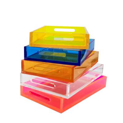 China Custom Clear Acrylic Cake / Food Tray Item Display Acrylic Tra C7 for sale