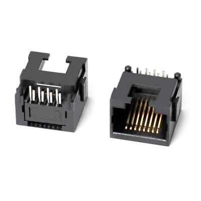 China Board Guide Side Entry Jack Network Connector Good Quality Unshielded Modular Rj45 8p8c Female Connector for sale