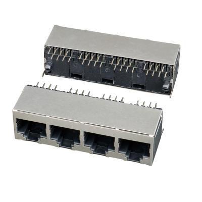 China Board Guide Through Hole PCB Female PCB Connector Rj45 Ethernet Jack Straight Connector Non Led for sale