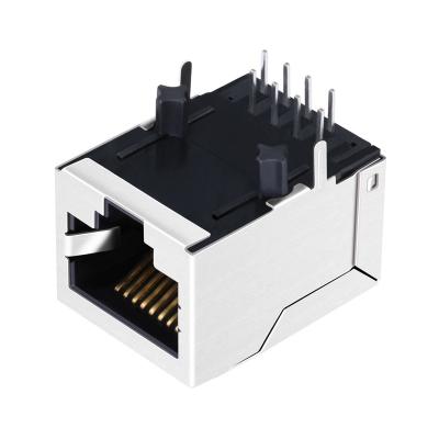 China Guide board female RJ45 8P8C connector , single PORT non led port rj45 connector for sale