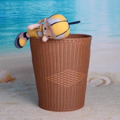 China Huangtu PP Rattan Woven Basket Rattan Storage Sustainable Plastic Laundry Basket for sale