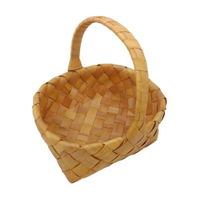 China 2021 Sustainable New Arrival Huangtu Handmade Woven Chips Storage Basket With Handle For Home Decor for sale