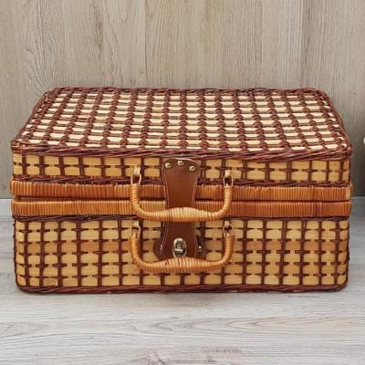 China Sustainable Handmade Bobai Huangtu Picnic Basket With Lid Wholesale&Vintage Suitcase for sale