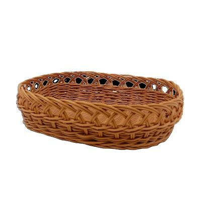 China Wholesale cheap handwoven plastic rattan fruit tray&snack tray drier viable for sale