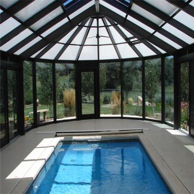 China Clear Metal Frame Swimming Pool Roof Commercial Polycarbonate Swimming Pool Roof for sale