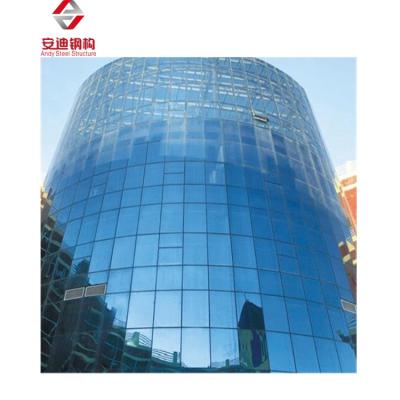 China Professional steel frame glass reflection frame factory room glass curtain wall for sale