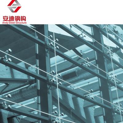 China Frameless Building Curtain Wall Glass Facade Modern Fixed Point Spider Curtain Wall for sale