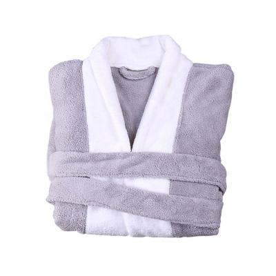 China Coral Fleece Plain Dyed Wholesale 80% V-Neck QUICK DRY Elastic Luxury Polyester Waist Breathable Bathrobe for sale