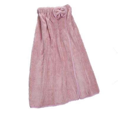 China Top Skirt Coral Fleece Wearable Bath Towel Cute Bowknot QUICK DRY Absorbent Tube Towel Bathtub Bathskirt for sale