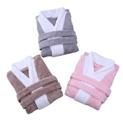 China Coral Fleece Couple Pajamas Nightgown QUICK DRY Thickened Warmth Autumn Winter Morning Loose Home Service Long Robe Hotel Bathrobe for sale