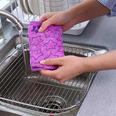 China Cheaps Viable Wholesale Household Rags Cute Stars, For Kitchen Absorbent, Non-linting, Non-sticky for sale