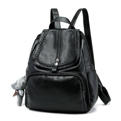 China Waterproof Fashion Stylish Leather Backpack Girls Backpack Ladies PU Leather Backpack for sale