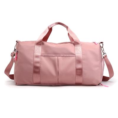 China Wholesale Daily Exercises Fleece Foldable Travel Bag Shoulder Handbag with Shoes Compartment for sale